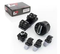 Alzacristalli Interruttore Luce Faro Specchio Cromo Set per Seat 710