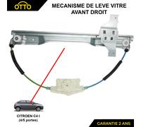 Meccanismo Alzacristallo Anteriore Destro per Citroen C4 I (5P) - 9222V0 9222CQ