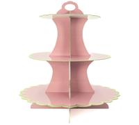 Alzata a 3 livelli in cartone - alzata per torte alzata per muffin rosa