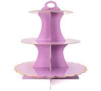 Alzata a 3 livelli in cartone - alzata per torte alzata per muffin viola
