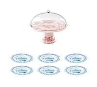 ALZATA CON CAMPANA E 6 PIATTINI DESSERT COORDINATI“JOSEPHINE”