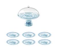 ALZATA CON CAMPANA E 6 PIATTINI DESSERT COORDINATI“JOSEPHINE”