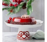 GUZZINI Alzata con Campana Natalizia Harmonia Melamina D 30,4 Cm H 27,7 Cm Table Decor Bianco Rosso