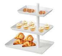 Alzata Cupcake 3 Livelli Bianco, Espositore Torta Girevole per Natale Matrimonio Compleanno Festa Intrattenimento, Alzate Dolci Alimenti Metallo, Cestino Portafrutta per Formaggi,Dessert,Biscotti,Pane