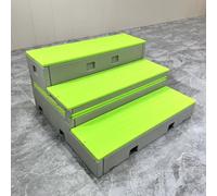 Alzata for coro multifunzionale telescopica pieghevole e mobile, in plastica stampata ad iniezione PE, piattaforma for palco a gradini for coro a 3 livelli(D)
