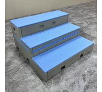 Alzata for coro multifunzionale telescopica pieghevole e mobile, in plastica stampata ad iniezione PE, piattaforma for palco a gradini for coro a 3 livelli(F)