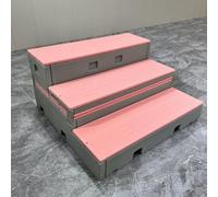 Alzata for coro multifunzionale telescopica pieghevole e mobile, in plastica stampata ad iniezione PE, piattaforma for palco a gradini for coro a 3 livelli(C)