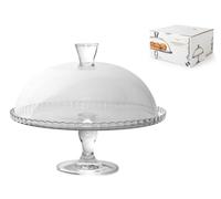 Alzata Patisserie In Vetro Con Cupola Cm32X37H