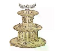 Alzata per cupcake a 3 livelli a forma di mago magico, alzata per torte per feste di compleanno di mago,