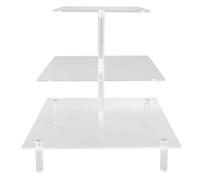 Alzata per cupcake a 3 livelli, torre espositiva per dessert quadrata in acrilico, supporto quadrato a 3 livelli con aste in acrilico per stabilità, per esposizione di negozi per