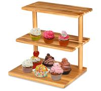 Alzata per cupcake a 3 livelli, vassoi di servizio in legno a piÃ¹ livelli per buffet di feste