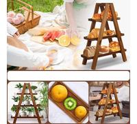 Alzata per cupcake a più livelli, vassoio da portata in legno, vassoio per