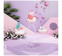 Alzata per cupcake, dessert e torte a 3 piani per matrimoni, feste di compleanno, anniversari(Bianco)