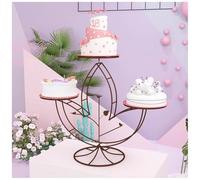 Alzata per cupcake, dessert e torte a 3 piani per matrimoni, feste di compleanno, anniversari(Marrone)