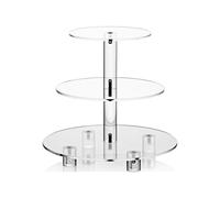 Alzata per Cupcake in Acrilico a 3 Livelli, Espositore per Cupcake Arrotondato per Compleanni, Baby Shower, Tea Party e Decorazioni per Matrimoni