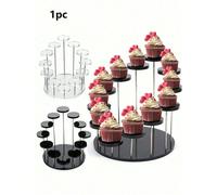 Alzata per cupcake in acrilico, supporto a più ripiani per anelli/cupcake, pezzo espositivo per torte e dessert, elemento essenziale per decorazioni da festa, pezzo di torta e dessert rotondo a più ri