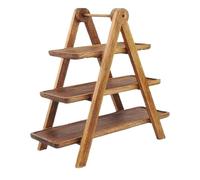 Alzata per cupcake in legno - Vassoio da portata rettangolare a 3 livelli staccabile | Alzata per torta pieghevole a 3 livelli per feste, cibo, dessert, tavola, torte, snack, pasticceria, matrimonio,