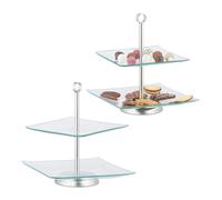 Alzata per dolci 28 cm 1,1 kg Porta dolci elegante Porta dolci quadrata Acciaio