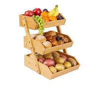 Alzata per frutta, cestino per verdura, fruttiera, piatto in bambù