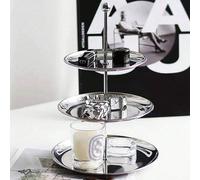 Alzata per torta a 2/3 piani, vassoio per spuntino e frutta, vassoio in acciaio inossidabile, supporto rimovibile per ristorante, alzata per dessert, vassoio per spuntino, caramelle, scaffale per la c