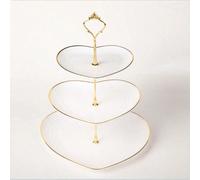 Alzata per torta a 3 ripiani a forma di cuore, creativa, per matrimoni, feste di compleanno, alzata per dolci, dessert e spuntino per il tè pomeridiano Tagli UnicaGeometricoABS