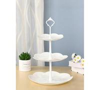 Alzata per torta a 3 ripiani bianca, vassoio per biscotti e torre per cupcake, adatta per matrimoni, feste di laurea e altre occasioni/festività/raduni/decorazioni per torte/supporto per cupcake/decor