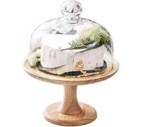 Alzata per Torta con Cupola, Alzata per Torta Nuziale con Coperchio, Alzate per Torta in Legno con Cupola in Vetro, Ciotole per Frutta con Coperchio Trasparente, Porta Dessert per Torte di