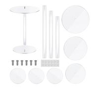 Alzata per torta in acrilico trasparente da 3 pezzi per tavolo da dessert, supporto rotondo per cupcake C