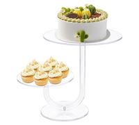 Alzata per torta in acrilico trasparente - Porta cupcake a 2 livelli elegante e regolabile, organizer per dessert per albero delle feste, piedistallo modulare resistente con piedini in antiscivo