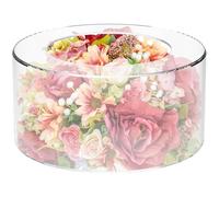 Alzata per torta riempibile in acrilico trasparente, 20 cm, a cilindro, espositore impilabile, centrotavola per cupcake, base decorativa, per matrimoni, baby shower, feste di compleanno (20 cm)