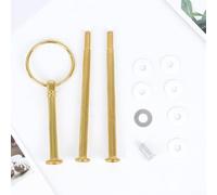 Alzata per torte a 2 e 3 strati con manico, asta in metallo, materiale in lega di zinco per una presentazione stabile di torte o frutta (oro 3 strati)