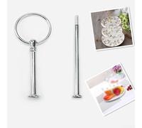 Alzata per torte in lega di zinco con 23 strati, manico e asta metallica, progettata per supportare piatti di frutta e matrimoni con caratteristiche di facile installazione (argento 2 strati)