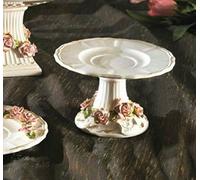 Alzata piatto con piede per torte da tavola in Porcellana Capodimonte italiana