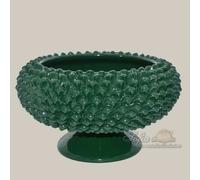 Alzata Pigna in Ceramica di Caltagirone Ciotola verde centrotavola soprammobile