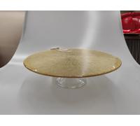 ALZATA TONDA IN VETRO " RADIUS " D CM 33 X H 11 COLORE ORO 54061 -