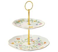 Alzata Torta a 2 piani in porcellana DANCING BUTTERFLIES