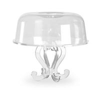 Alzata, Tortiera Piccola in plexiglas 4 gambe con copriripiano/ Campana LIKE WATER Ø23xh30 trasparente trasparente