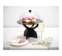 Alzata, Tortiera Porta dolci o Frutta con campana in Plexiglass SMALL Dimensioni Ø27 xh17,5 cm - colore nero lucido nero