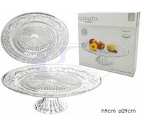 ALZATA VETRO TRASPARENTE CM.29X9 DOLCI TORTE PASTICCERIA