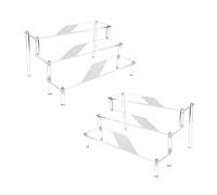 Alzate di Display Acrilico 3 Strati Espositore Acrilico Trasparente 2 Pezzi Scaffale in acrilico Espositore per Cupcakes Profumi Oggetti da Collezione Cosmetici