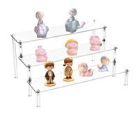 Alzate di Display Acrilico,Espositore Acrilico Trasparente,Espositore Acrilico Trasparente,Scaffale in Acrilico Espositore per Cupcakes, Profumi, Oggetti da Collezione, Cosmetici (3 Strati)