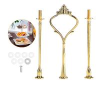 Alzate per Dolci Maniglia per Supporto per Torta Multi-livelli Cupcake Maniglia Vassoio Piatto Frutta Raccordi Maniglia per Anniversario Festa Compleanno o Uso Quotidiano (3-tiers Crown Gold)