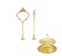Alzate per Dolci Maniglia per Supporto per Torta Multi-livelli Cupcake Maniglia Vassoio Piatto Frutta Raccordi Maniglia per Anniversario Festa Compleanno o Uso Quotidiano (2-tiers Crown Gold)