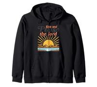 Alzati e loda Il Signore - Retro Christian Sunburst Felpa con Cappuccio