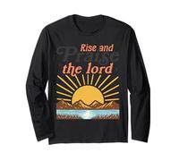 Alzati e loda Il Signore - Retro Christian Sunburst Maglia a Manica