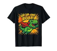 Alzati e ruggisci! Potente avventura tra supereroi T-Rex Maglietta