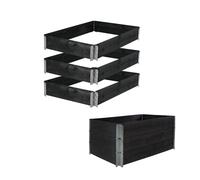 Alzatina Cassero Giardino 120x80x60 Cm Nero Set Di 3