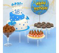 Alzatina decorativa per torta rotonda da tavolo dei dolci, espositore in acrilico, supporto trasparente con ornamento in cristallo per compleanni e matrimoni A,B,C,D,4 set ABCD,Insieme ABC3PMMA