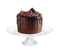 Relaxdays Alzatina per Dolci con Base, Alzata Porta Torta da Cucina, HxD 10 x 29 cm, Piatto in Plastica, Trasparente, 10 x 29 x 29 cm