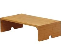 Alzatina Ergonomica per Monitor in Bambù - Posizione Ottimale, Riduce Dolore a Collo e Schiena, Spazio Extra Sotto, 31x32x12cm